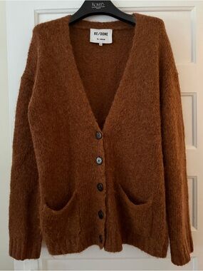 RE/DONE Women's Brown 90s Button-Front Cardigan